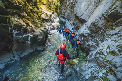 Half Day Queenstown Canyoning - walking through canyon